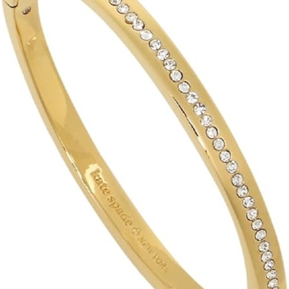 NWT Kate Spade Ring It Up Pave Bangle - Gold/Clear - Picture 2 of 7